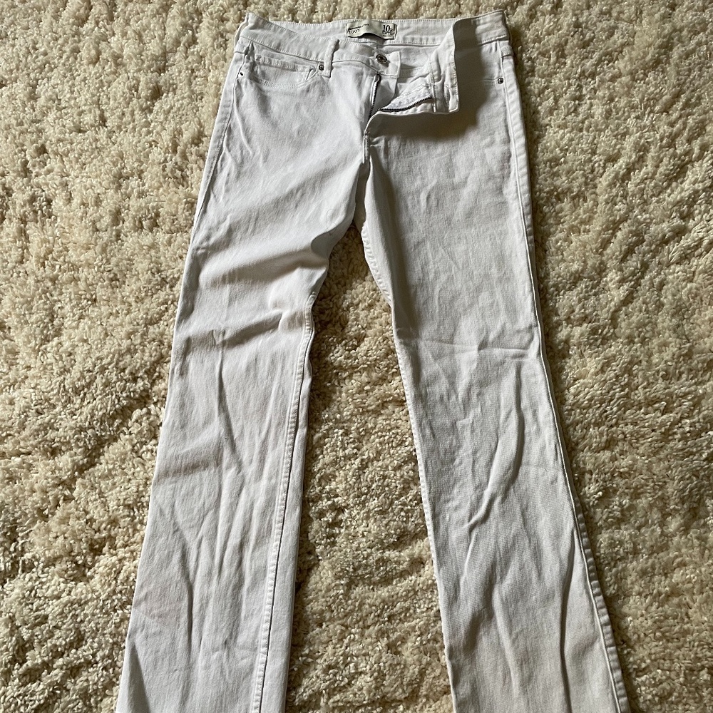 Abercrombie White Boot Cut Jeans